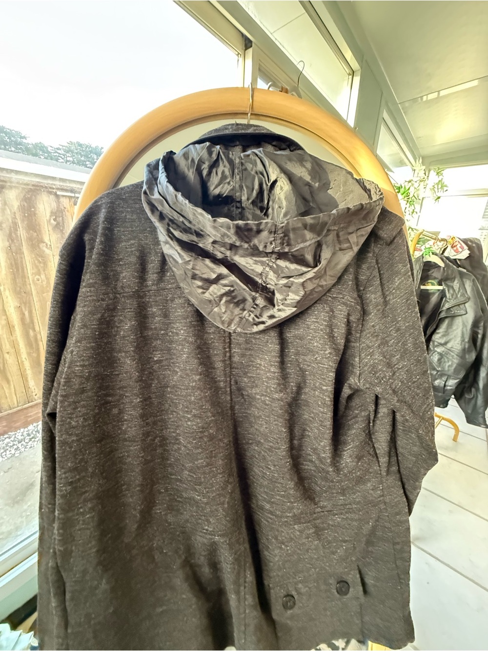 Kane and Unke Men’s Dark Gray Hooded Coat Jacket - Picture 5 of 5